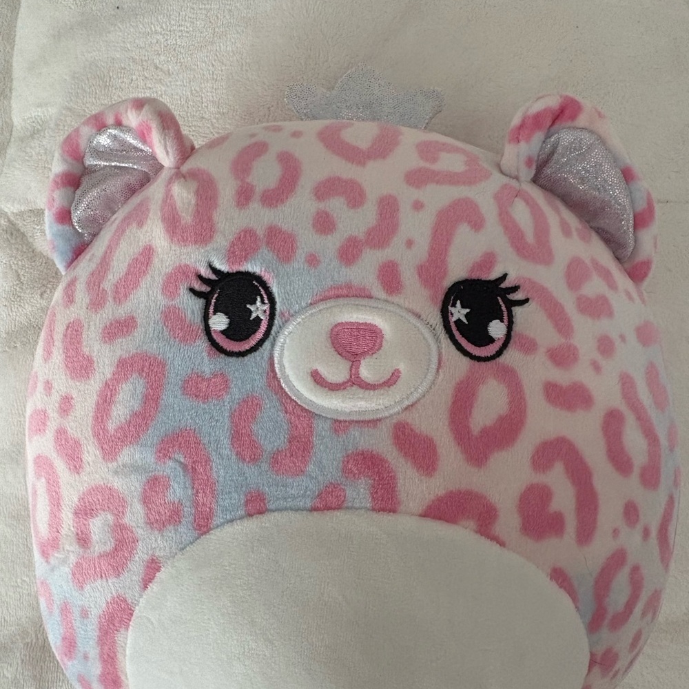 Squishmallow Pink and White Leopard
